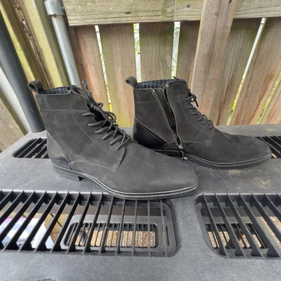 Karl Lagerfeld Black Leather Chukka Lace-Up Boots Karl Lagerfeld Men main image 3